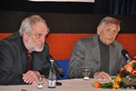 Moderator Stepan Benda, Regiseur und Oscarpreisträger Jiri Menzel, 15.03.2010